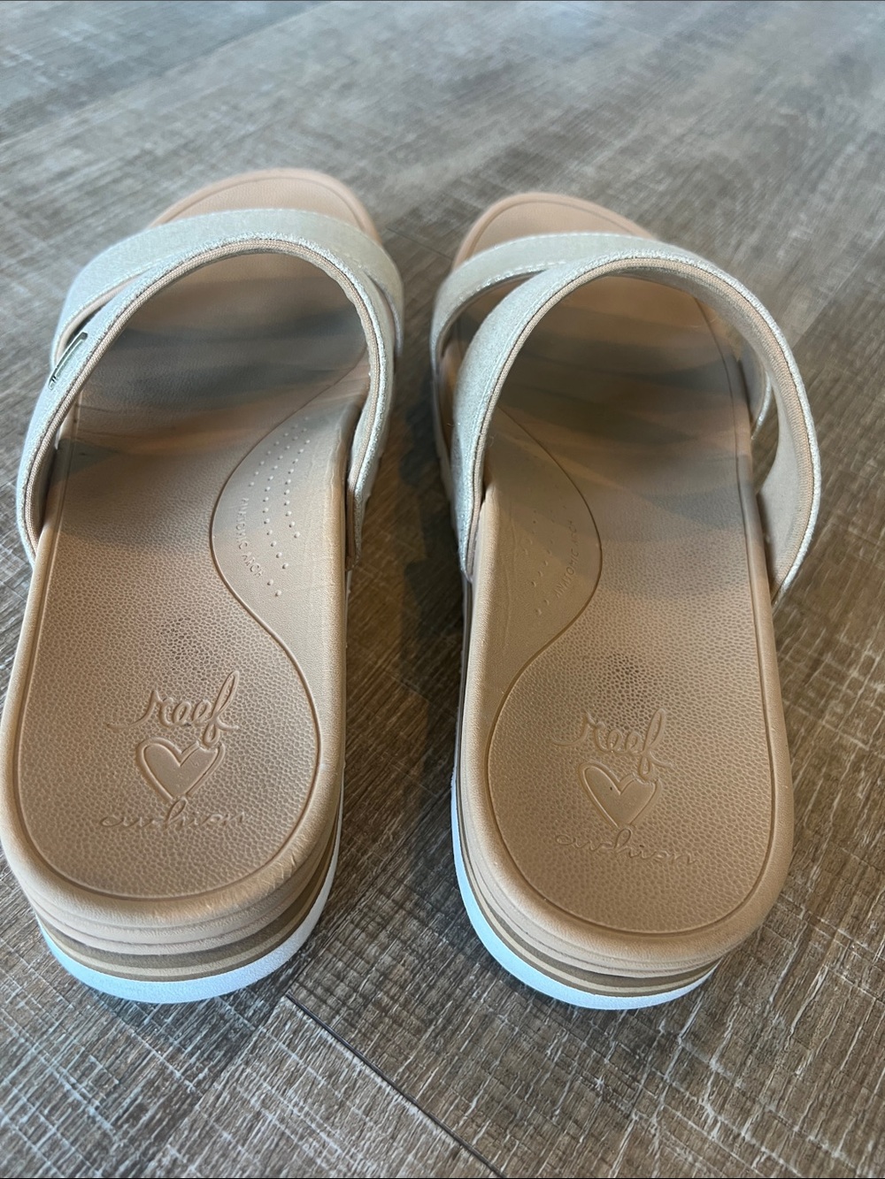 Reef Banded Horizon Hi Open Toe Slide Sandal in Champagne size 11 - Picture 6 of 10
